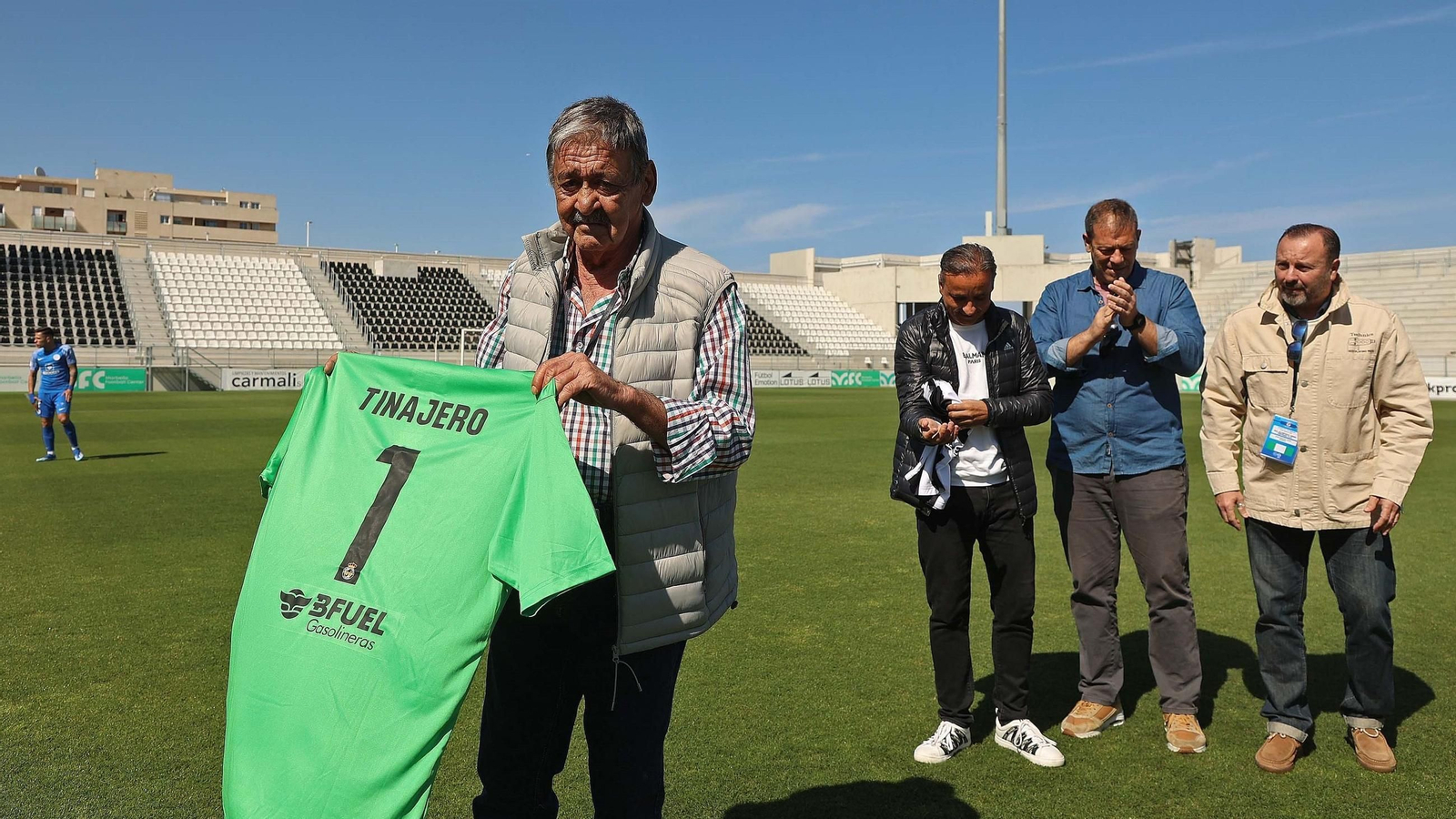 Diego Tinajero, durante el homenaje que le brindó la Balona en abril de 2024