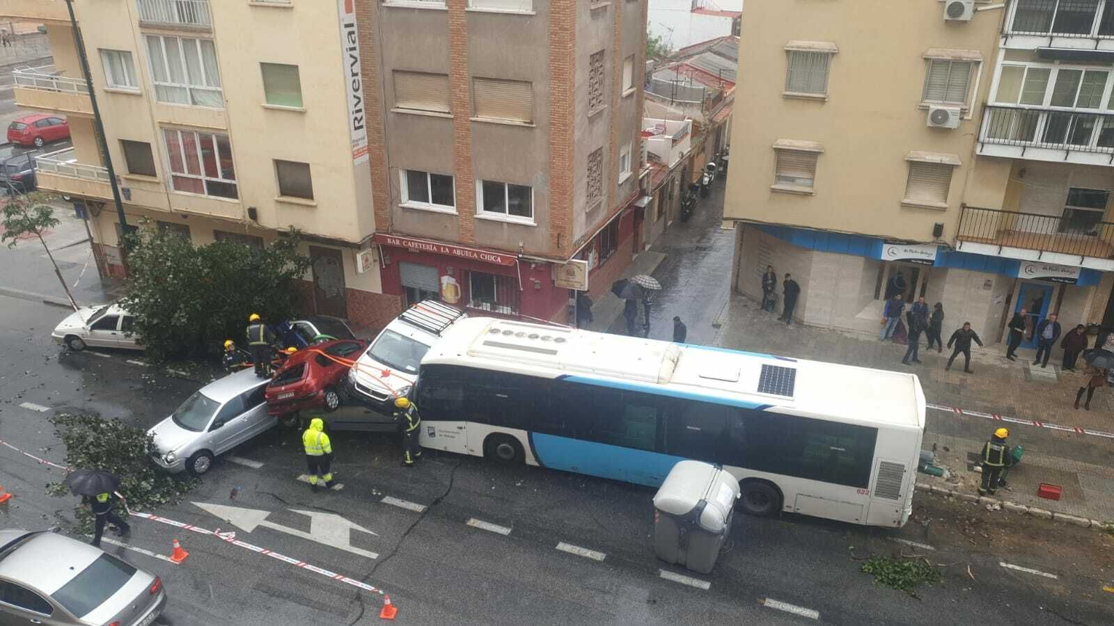 Fotos del accidente del autobús en Málaga