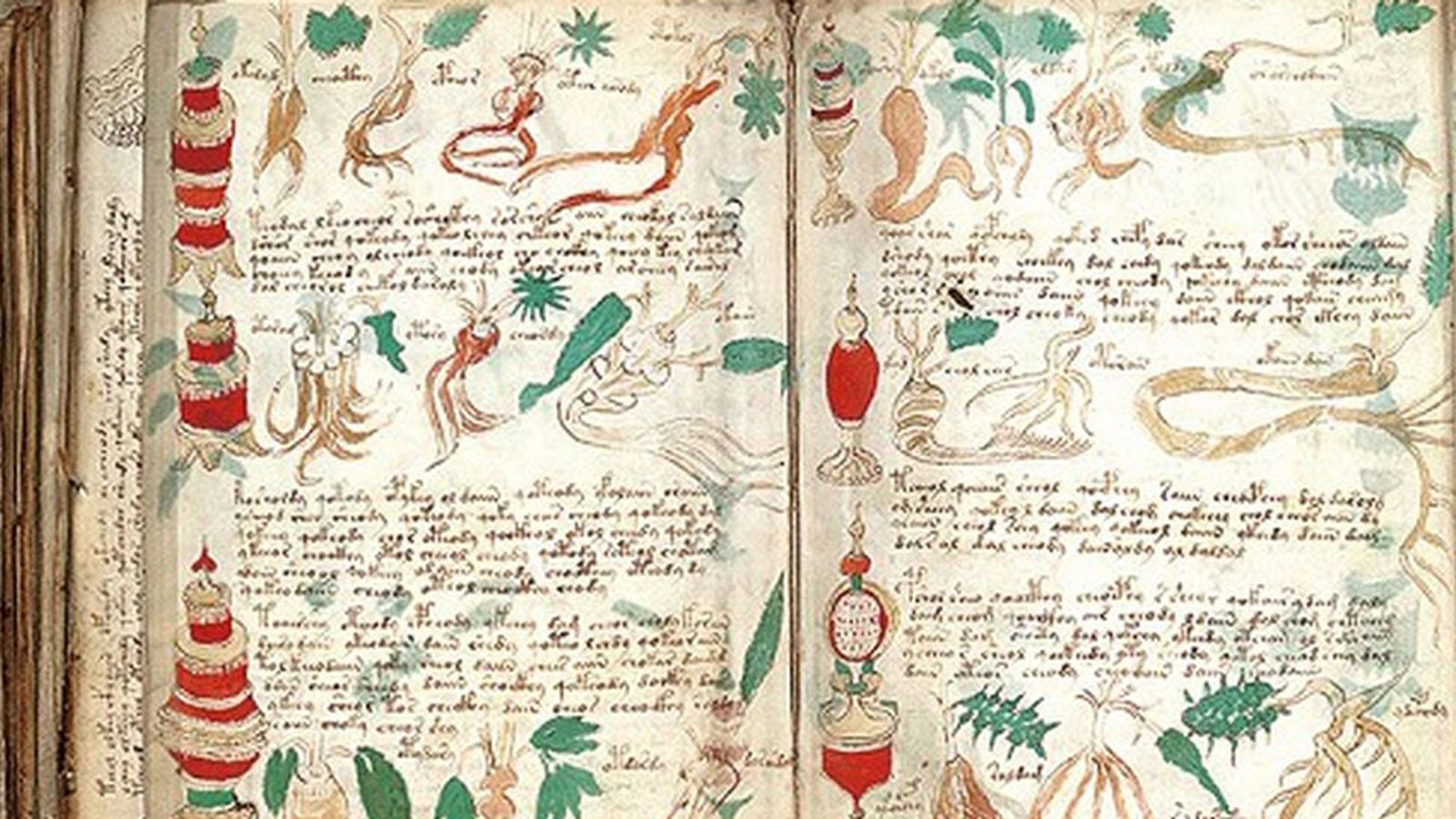 Páginas centrales del manuscrito Voynich