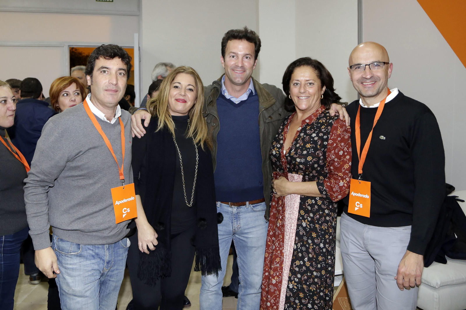 Inmensa alegría en la sede de Ciudadanos en Jerez, donde se encontraba el candidato por Cádiz, Sergio Romero.