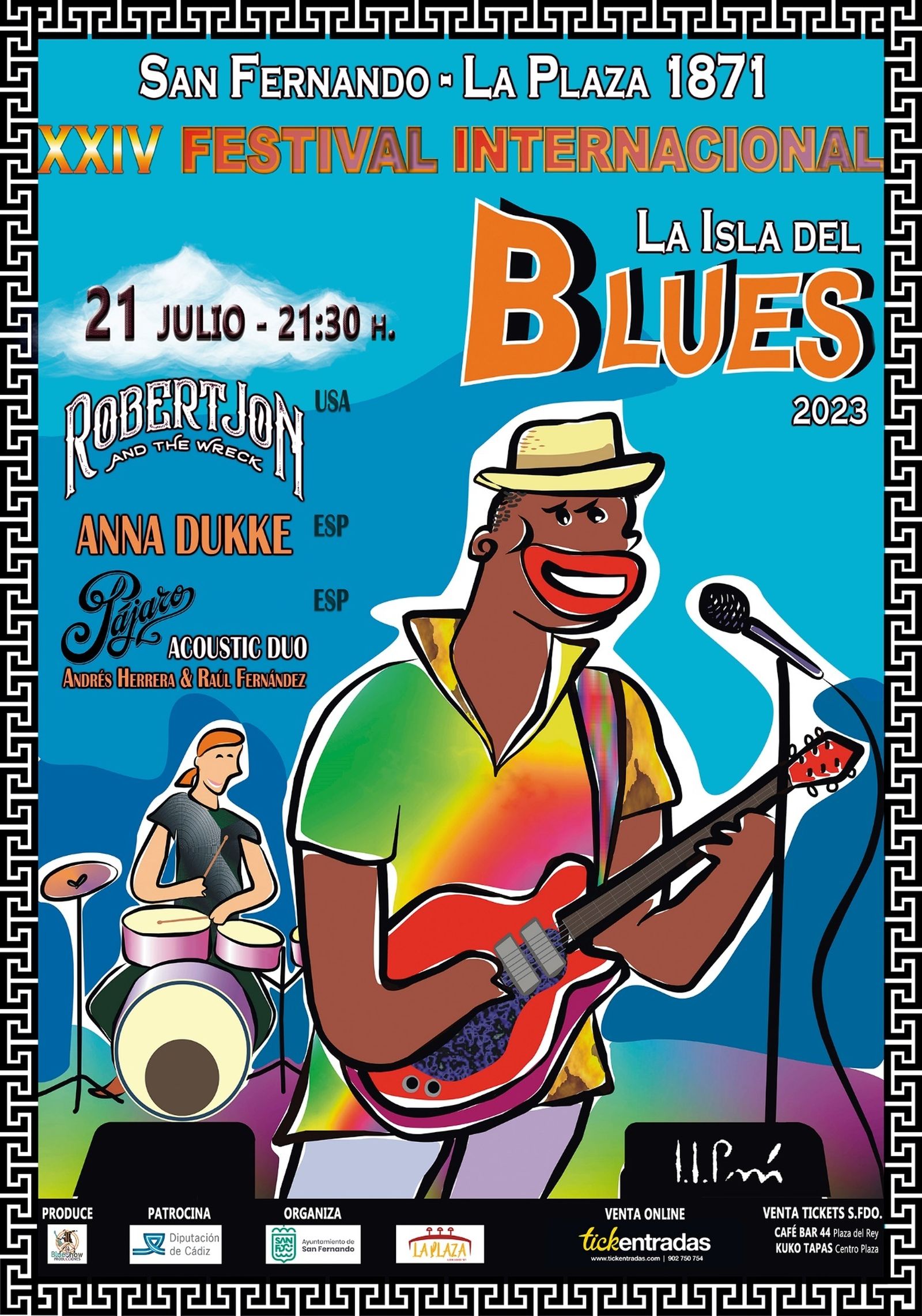 Cartel de la XXIV de 'La Isla del Blues' que recupera un diseño de Lolo Pavón.