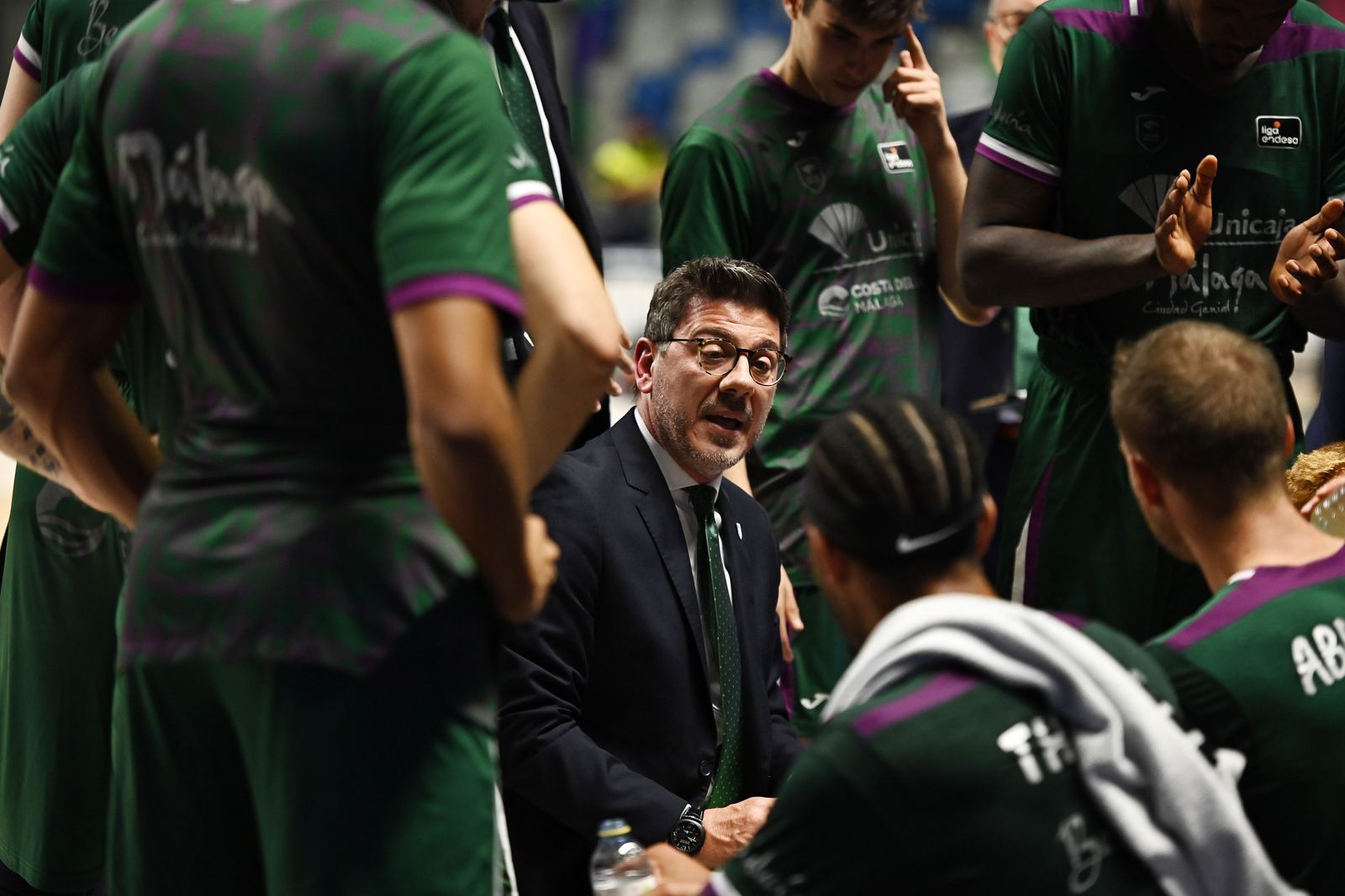 Fotis Katsikaris, en un tiempo muerto con el Unicaja.