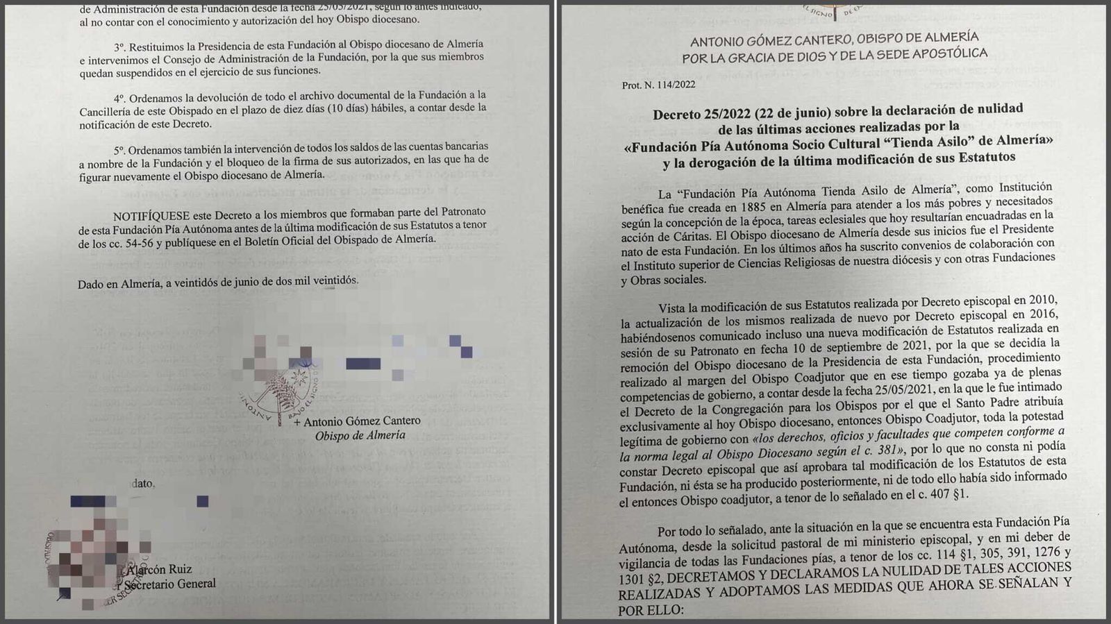 Decreto sobre la declaración de nulidad.