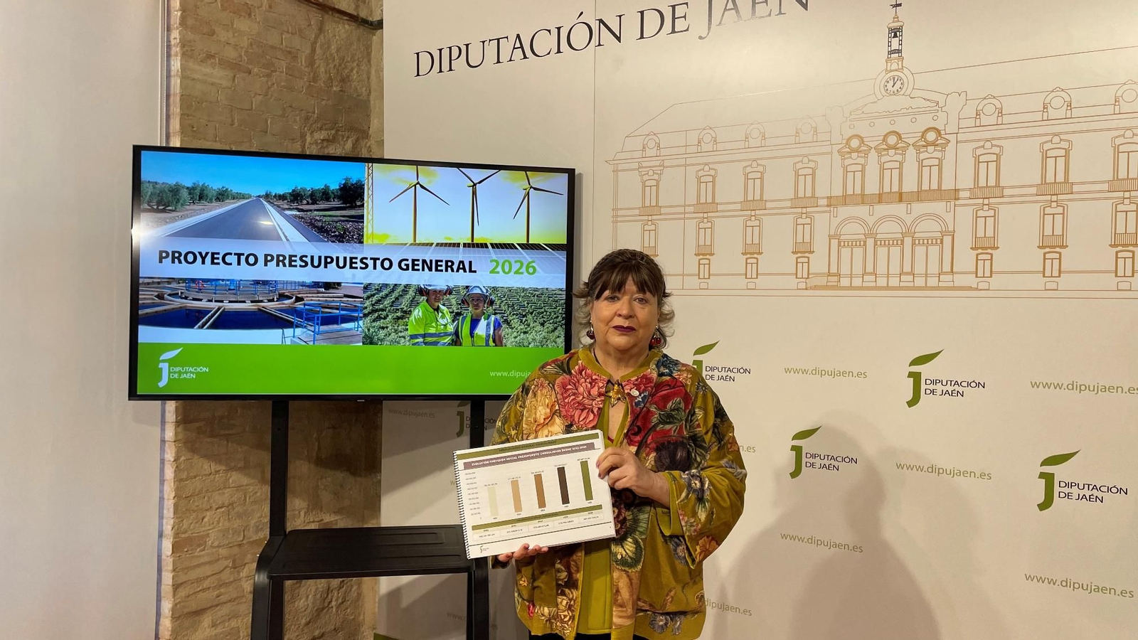 Pilar Parra en la presentación de los presupuestos de la Diputación para 2026.