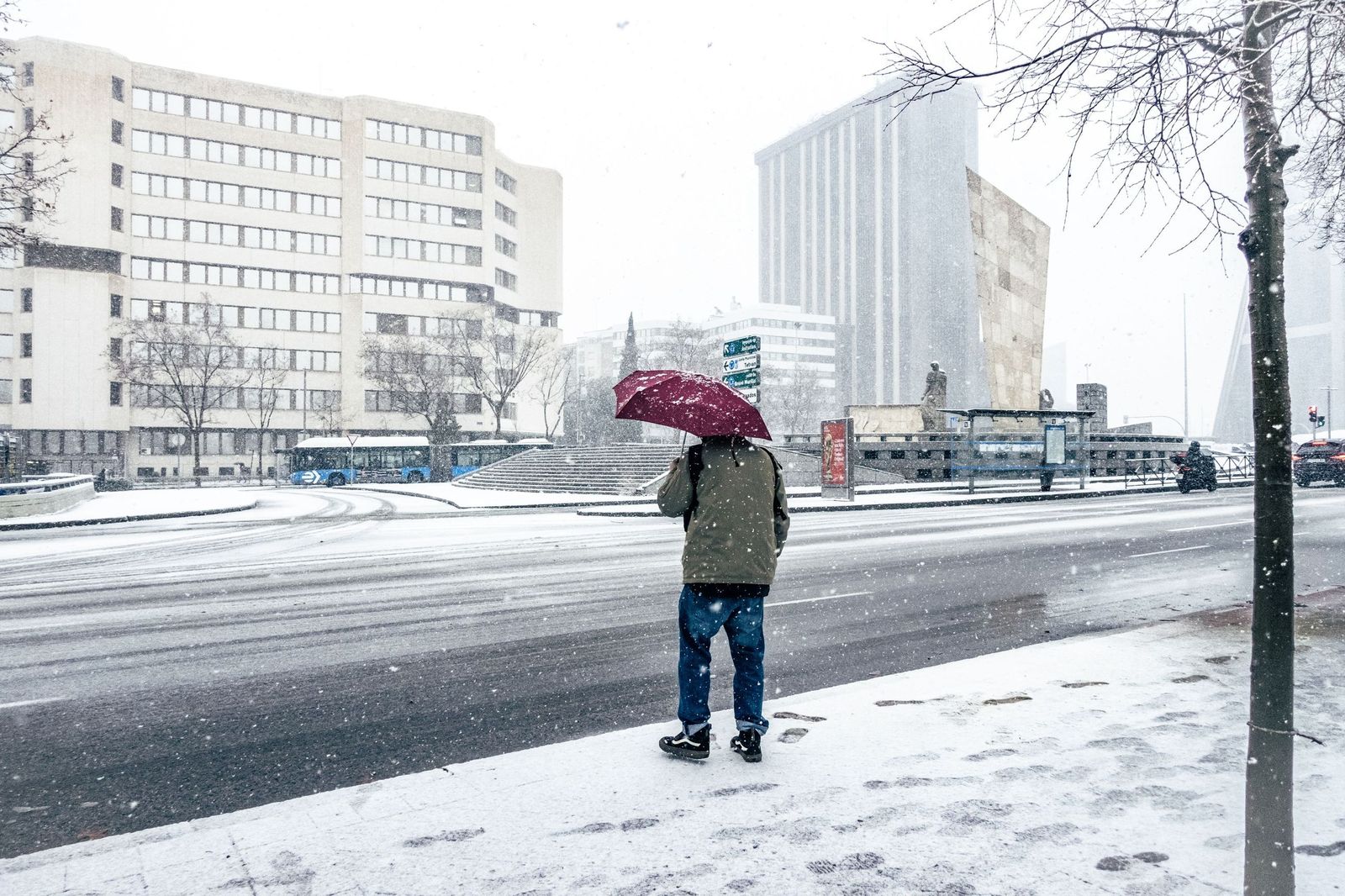 Imágenes de la nevada que ha dejado la borrasca Kristin en Madrid capital