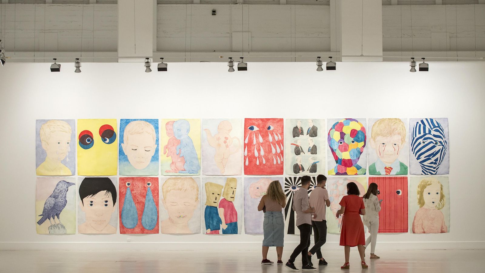 Varias de las obras que forman parte de la exposicion 'Work, Rest and Play'.