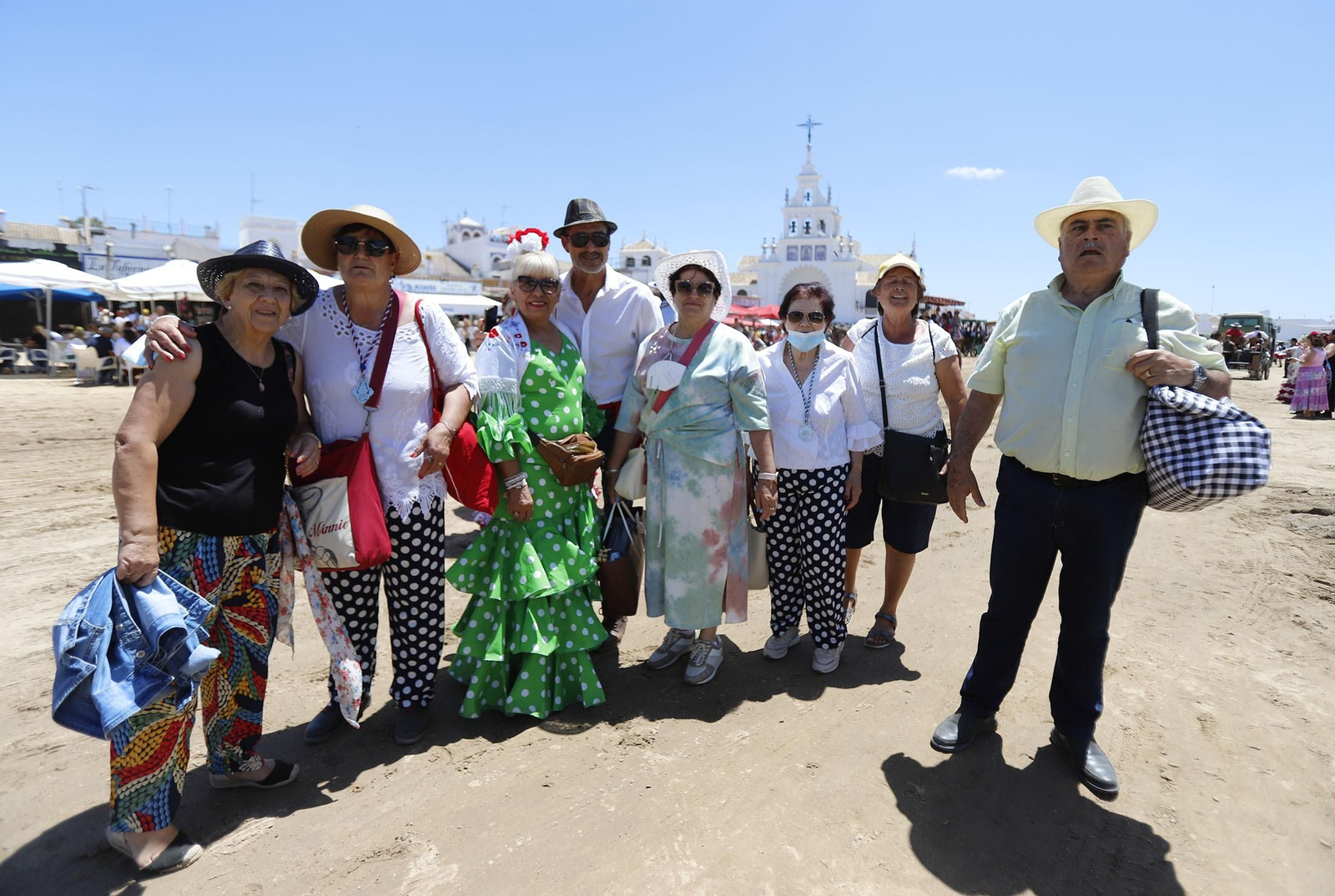 Ambiente en la aldea del Rocío en la jornada del sábado