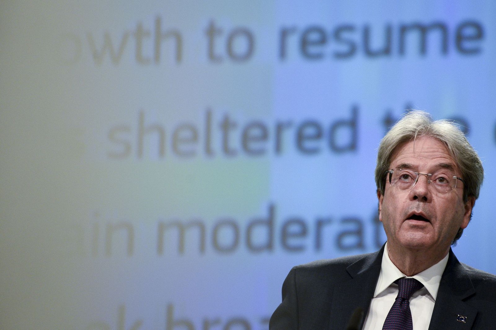 El comisario de Economía, Paolo Gentiloni, en la presentación de resultados