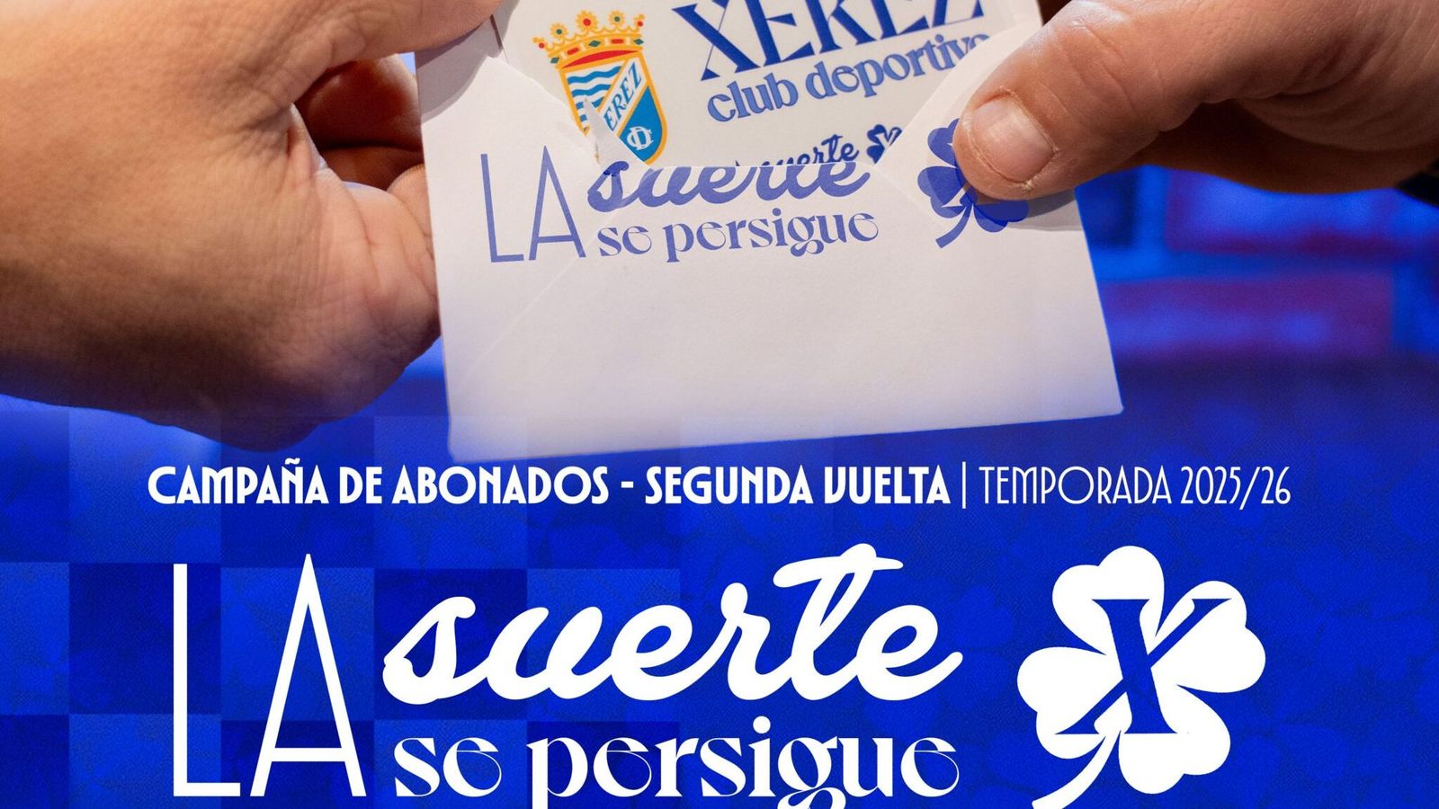 Detalle del cartel de la campaña de socios del Xerez CD para la segunda vuelta de la temporada 25/26.