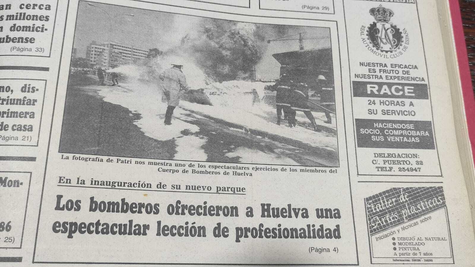 Así fue la inauguración del Parque de Bomberos de Huelva un día como hoy hace 38 años
