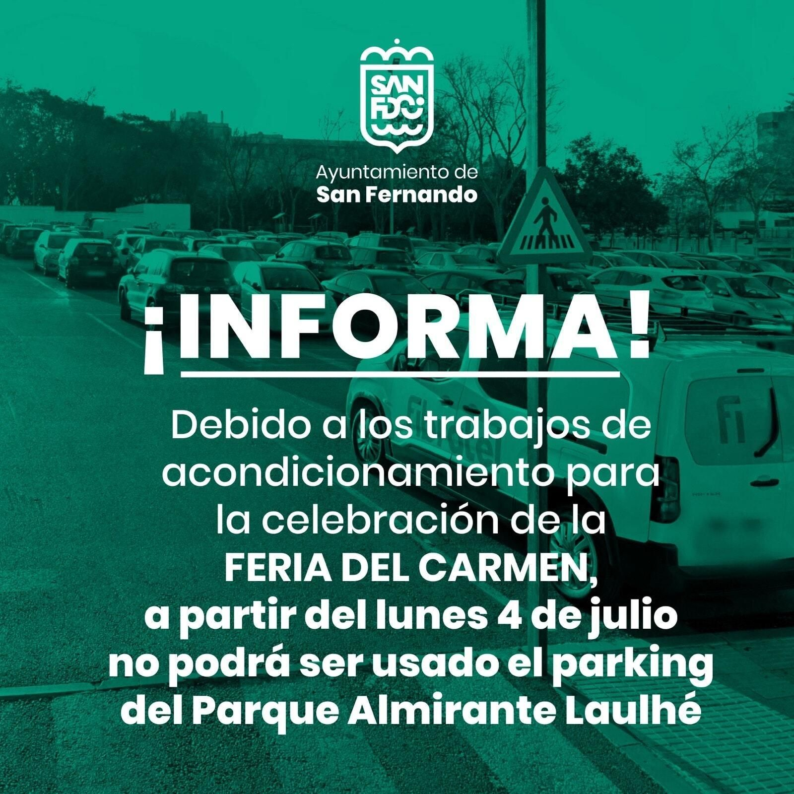 Restricciones en el aparcamiento del Parque por la Feria.