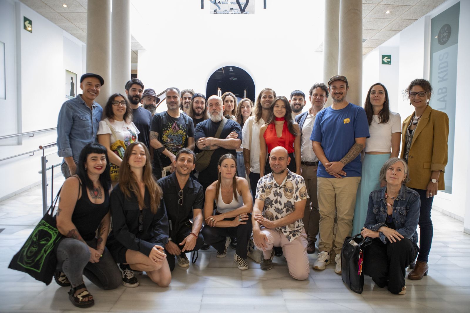 Artistas y promotores de Moments Festival, este miércoles en el Museo Interactivo de la Música de Málaga.
