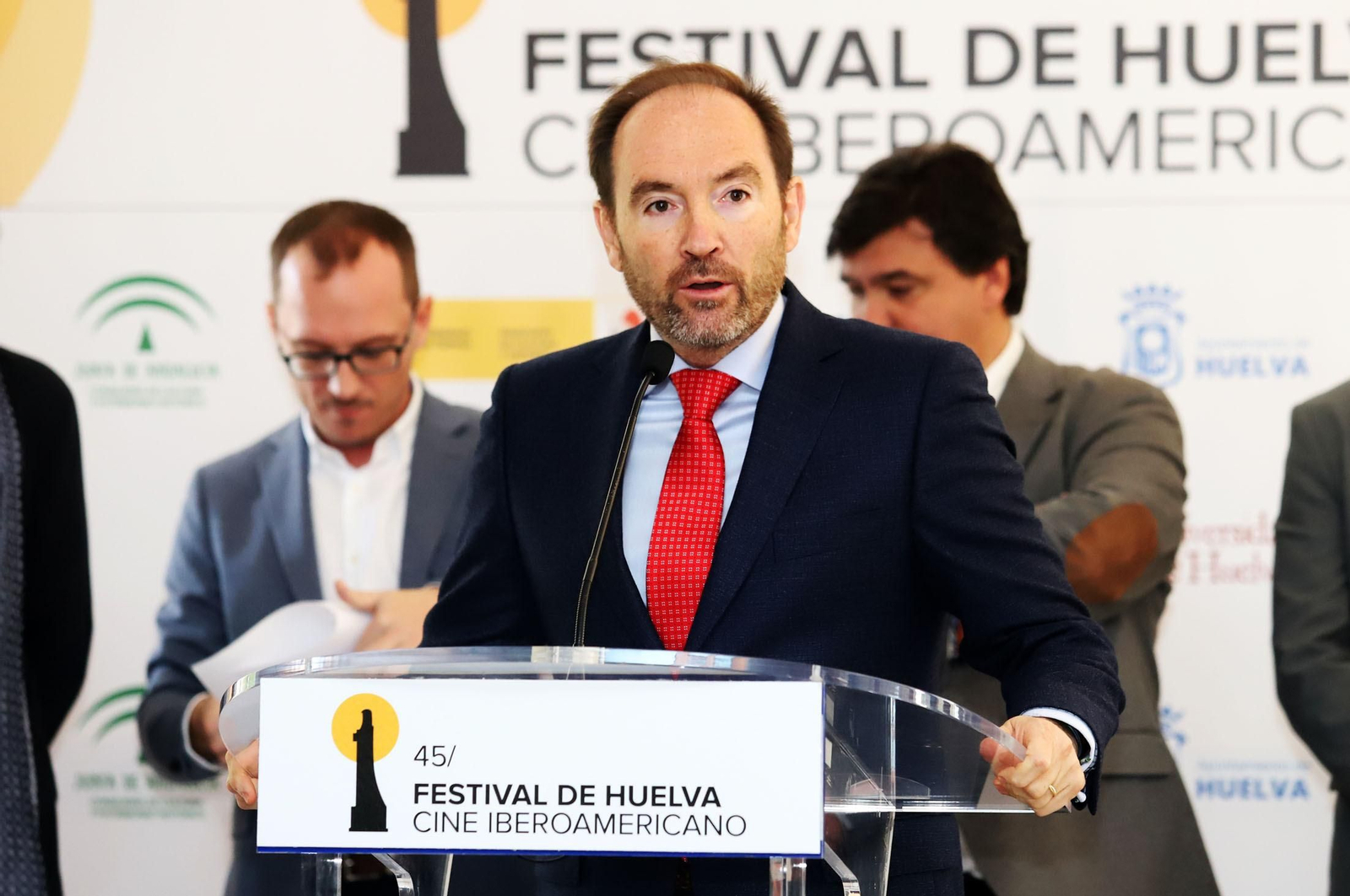Imágenes de la presentación de la 45 edición del Festival de Huelva Cine Iberoamericano