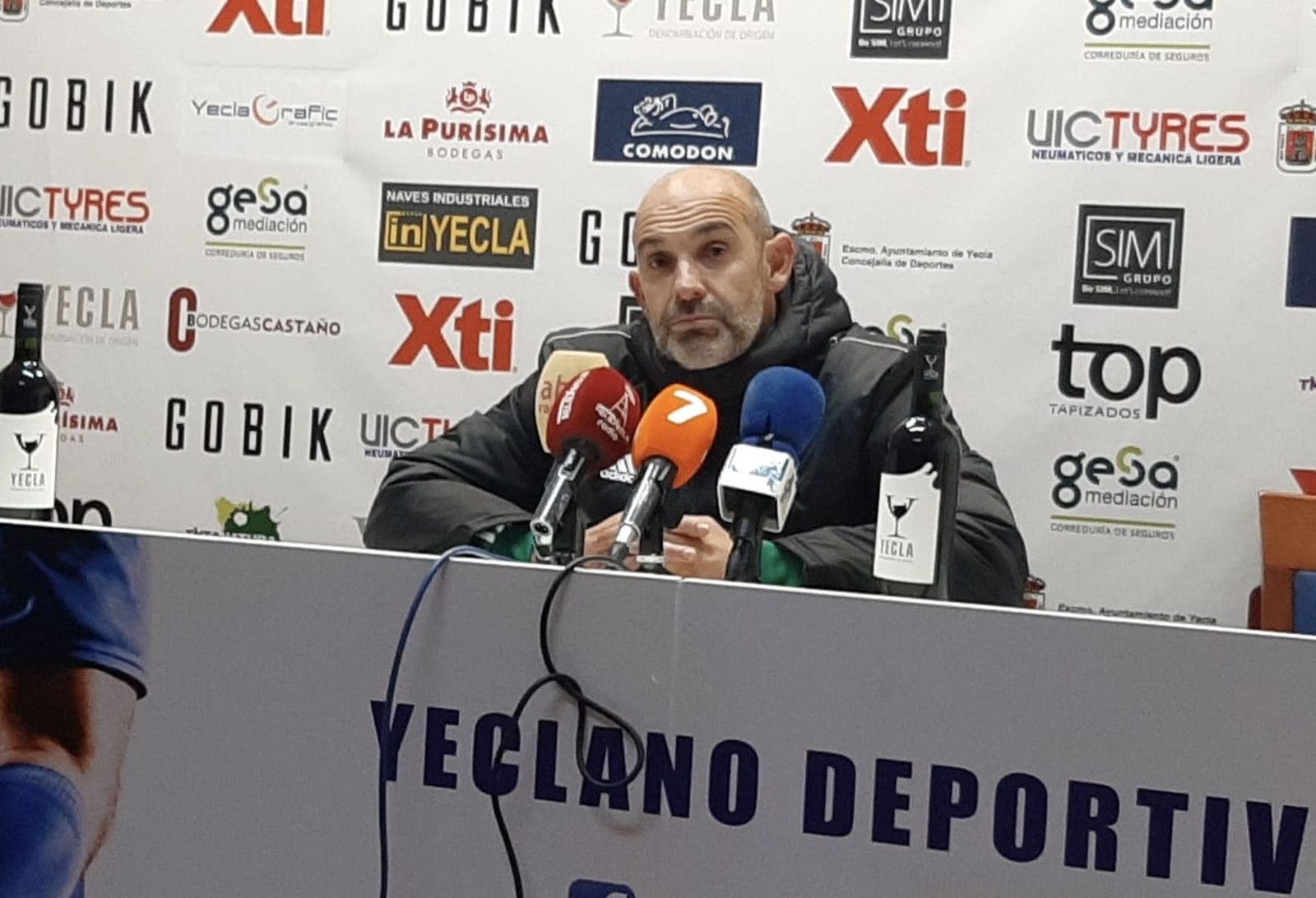 Monteagudo, en la sala de prensa de La Constitución.