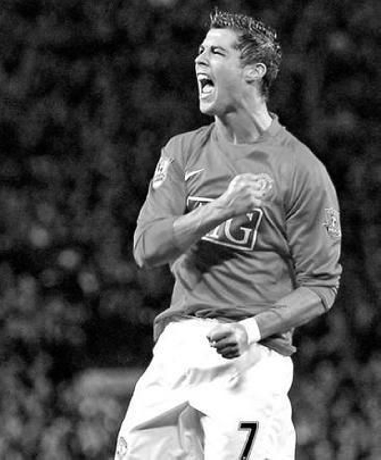 Cristiano Ronaldo celebra un gol con el Manchester United.