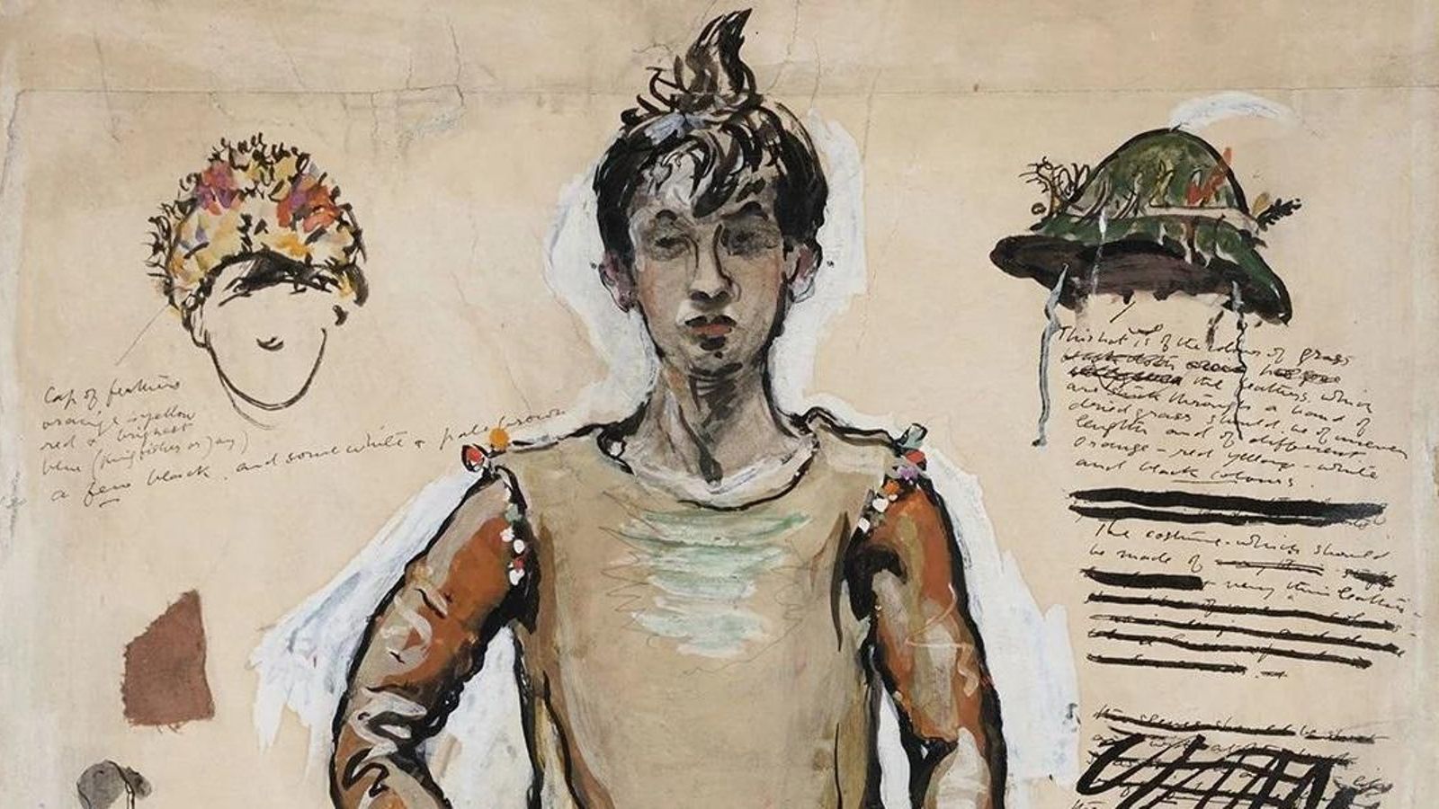 Diseño de William Nicholson para el vestuario de Peter Pan (1904). Diseño de William Nicholson para el vestuario de Peter Pan (1904).