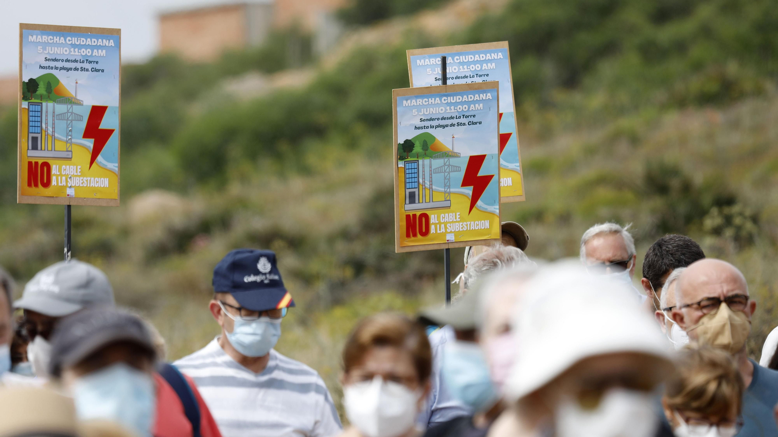 Las fotos de la manifestación contra la ubicación de la subestación eléctrica