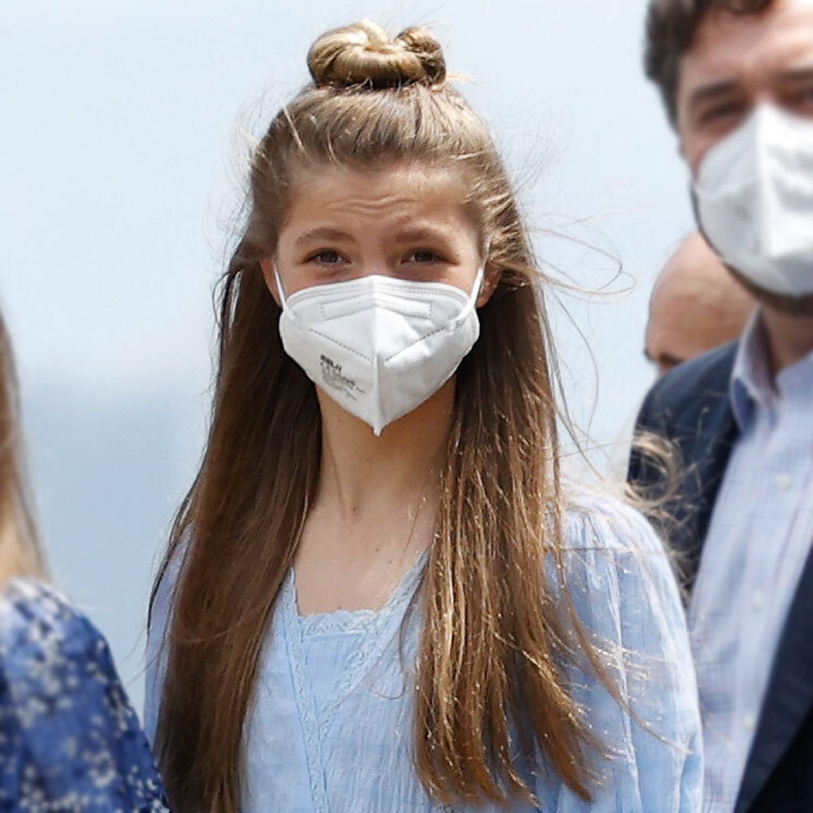 Sofía, con el moño 'top knot' tan de tendencia y que tanto dio que hablar el último verano.