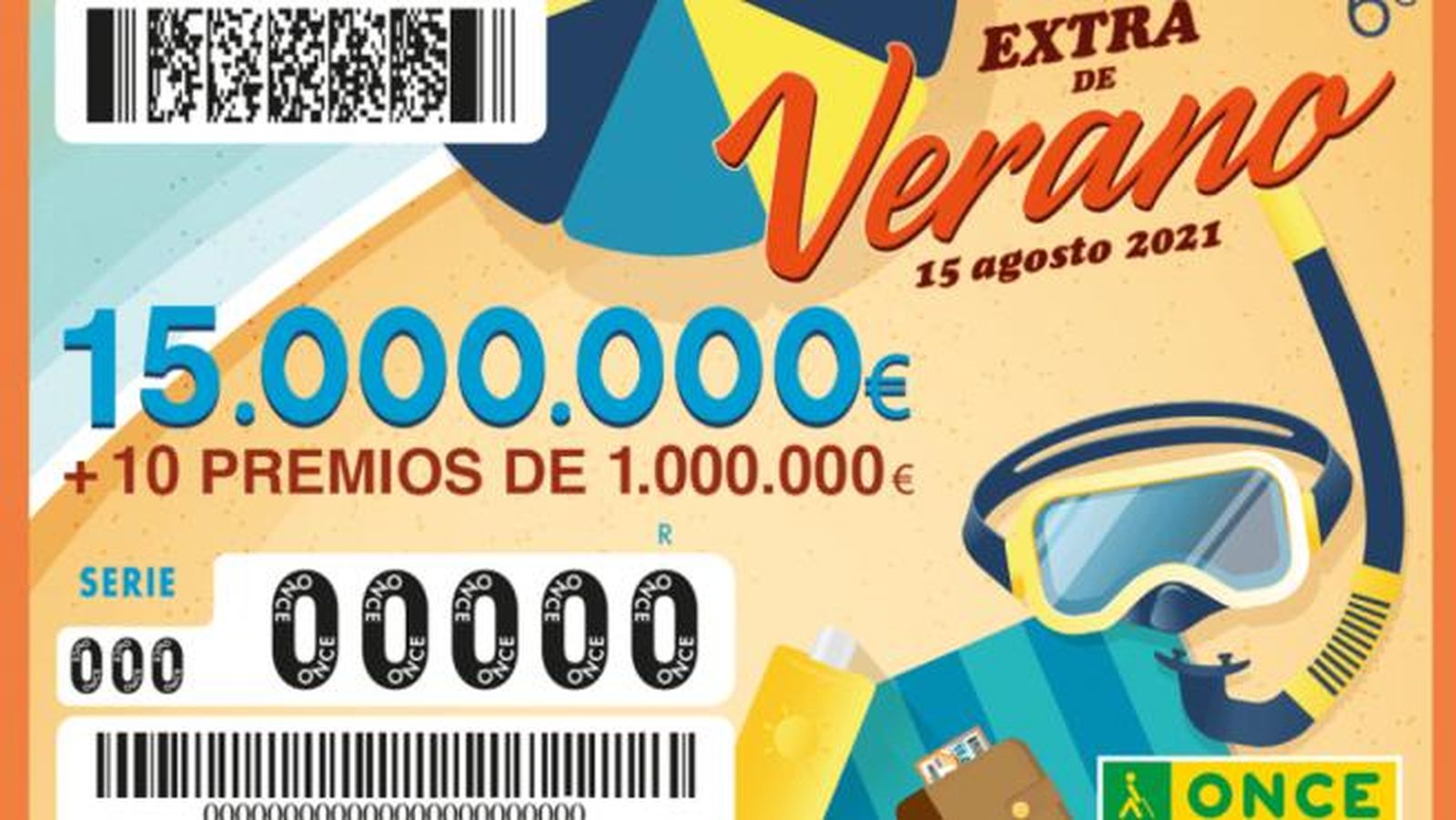Sorteo Extra de Verano de la ONCE del 15 de agosto de 2021.