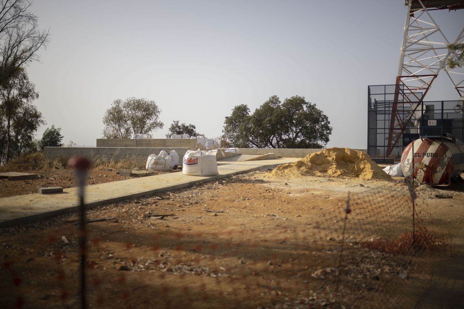 Estado de las obras del mirador del Conquero en agosto.