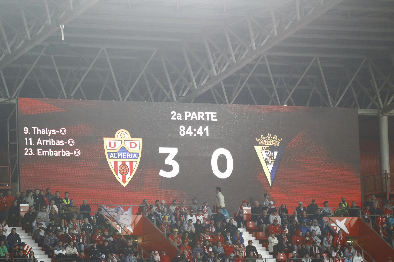 El partido U.D. Almería-Cádiz C.F. en imágenes