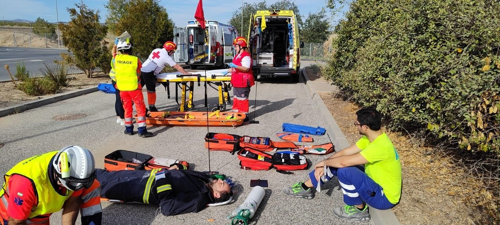 Un momento del simulacro.