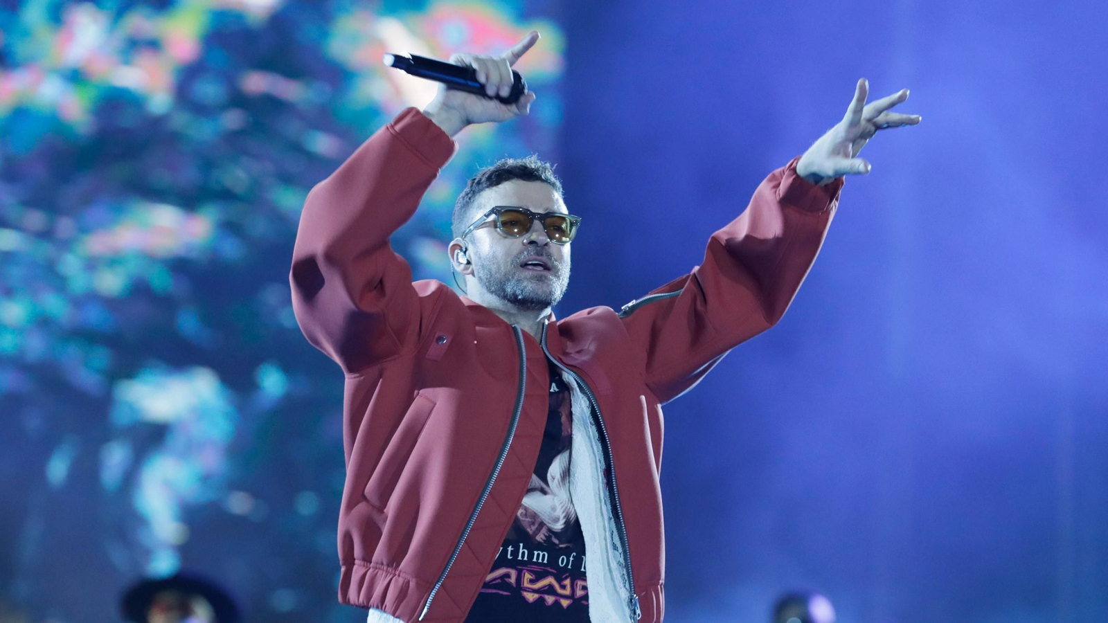 Justin Timberlake durante un concierto reciente en Bogotá