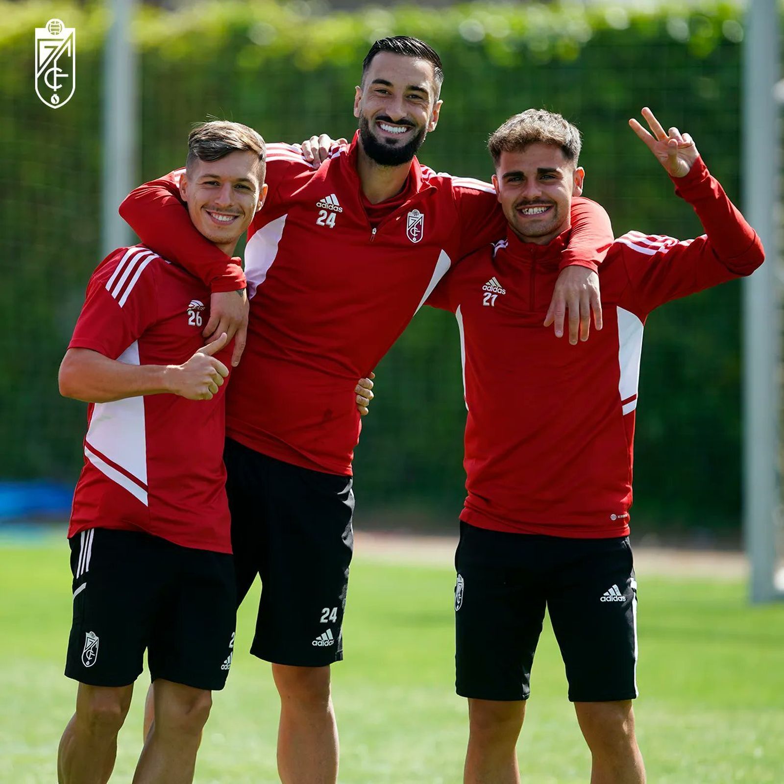 Bryan, Cabaco y Melendo, en un entrenamiento de esta semana