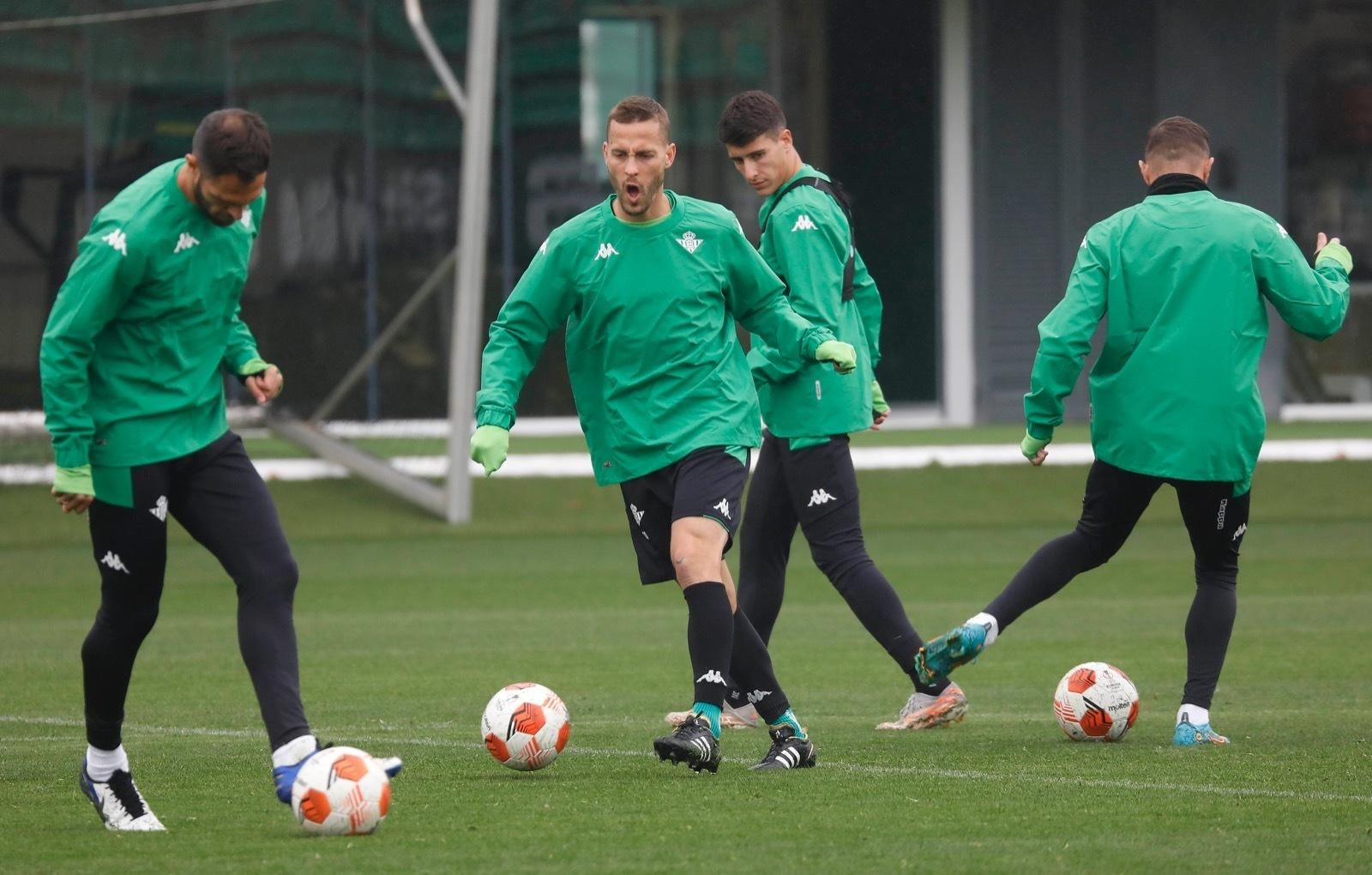 Canales, en el entrenamiento de este martes.