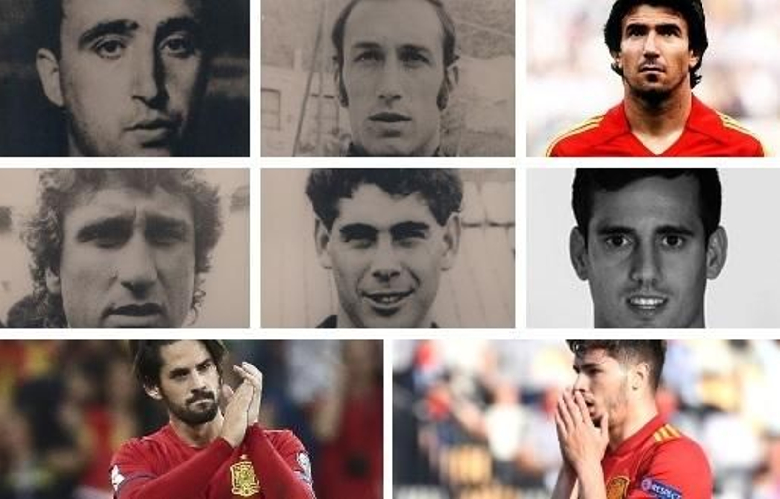 Chizo, Migueli, Juanito, Esteban, Hierro, Juanmi, Isco y Brahim.