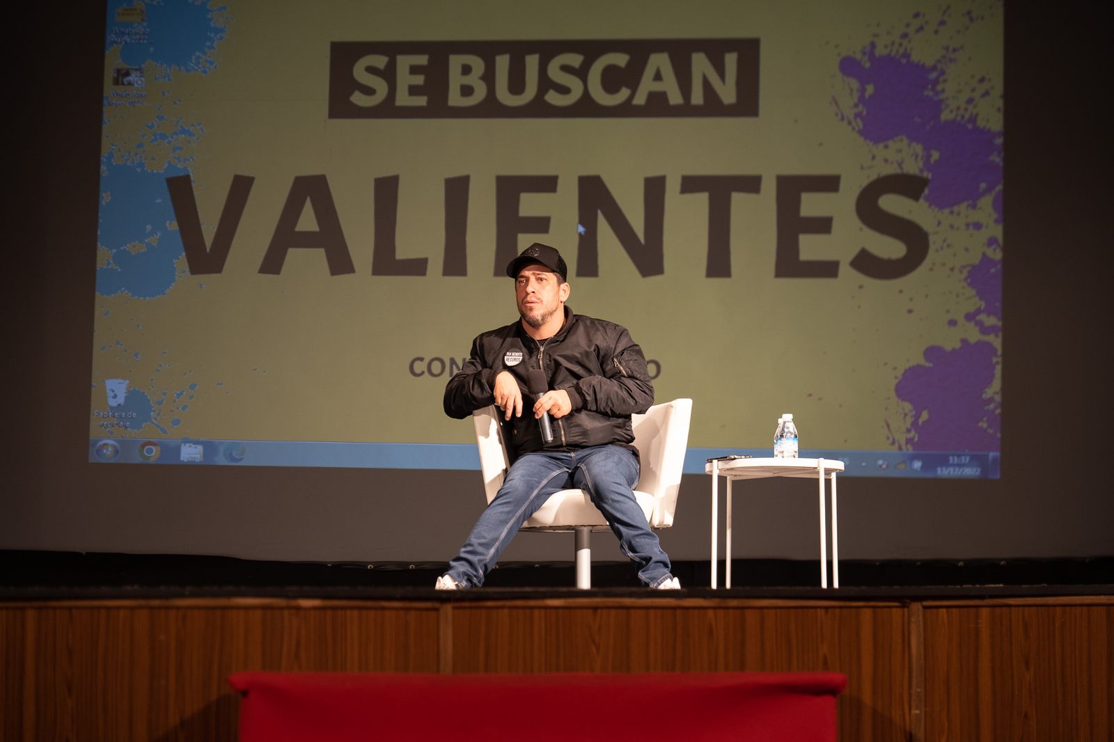 El Langui, durante su charla con los jóvenes.