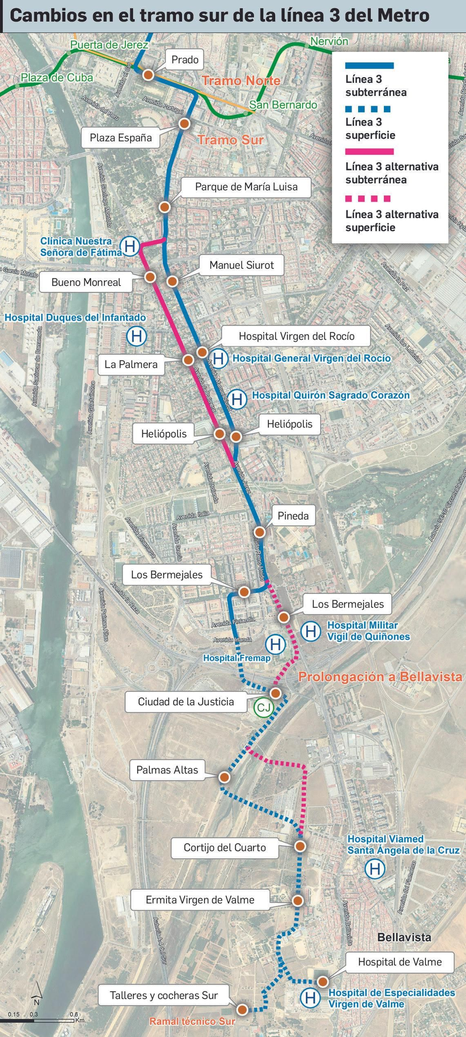 Cambios previstos en el tramo sur de la línea 3 del Metro