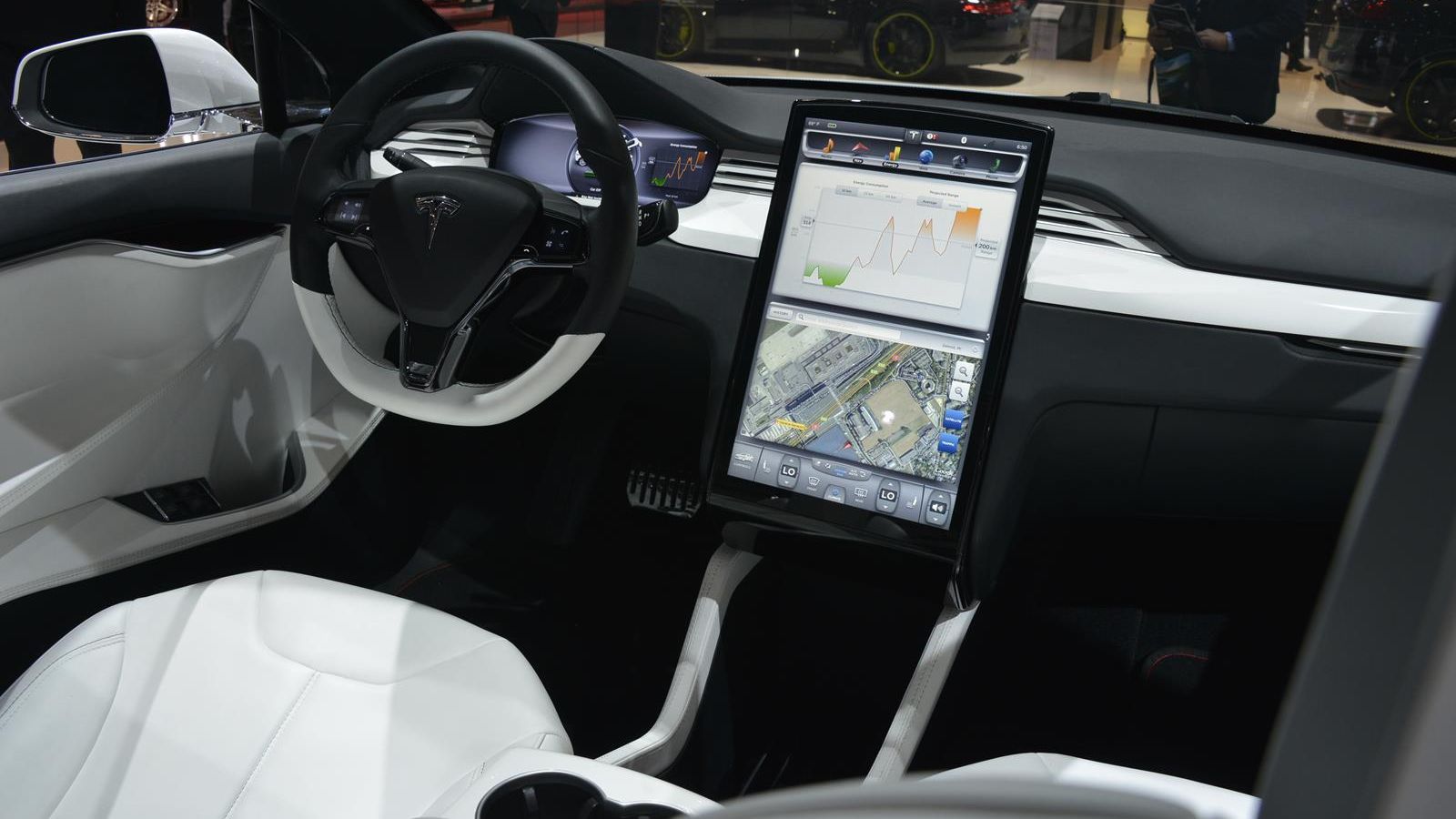 Así es el interior del Tesla Model X.