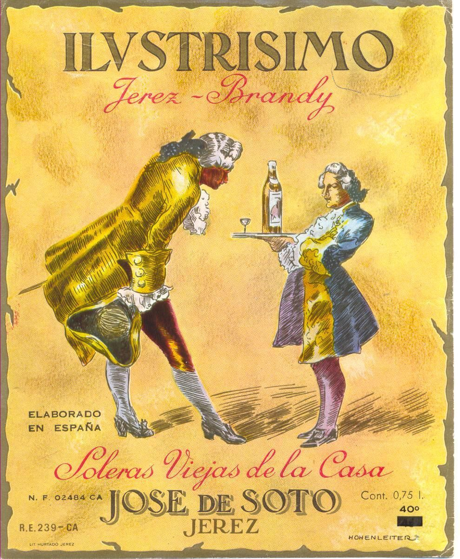 Etiqueta de bodegas Soto por Hohenleiter.