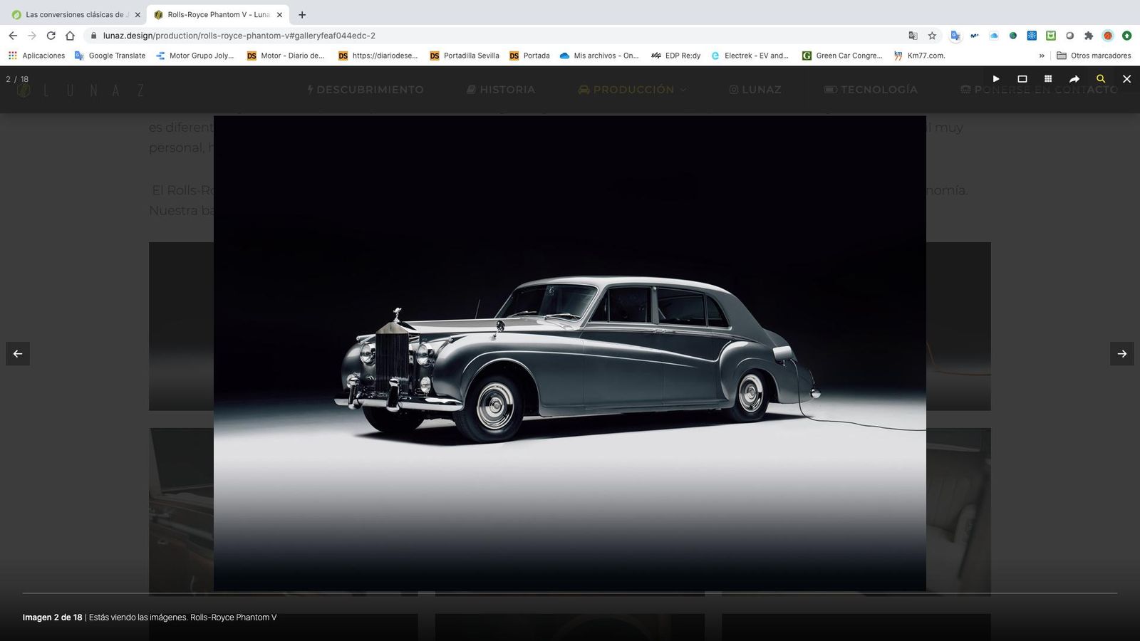 Rolls Royce Phantom, tan exclusivo que siempre ha estado asociado a la familia real británica -aunque John Lenon también tuvo uno-. Ahora, incluso lo será más siendo eléctrico.