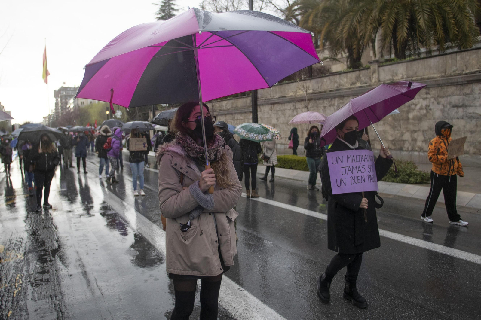 Las mejores imágenes de la manifestación feminista del 8M en Granada este 2021