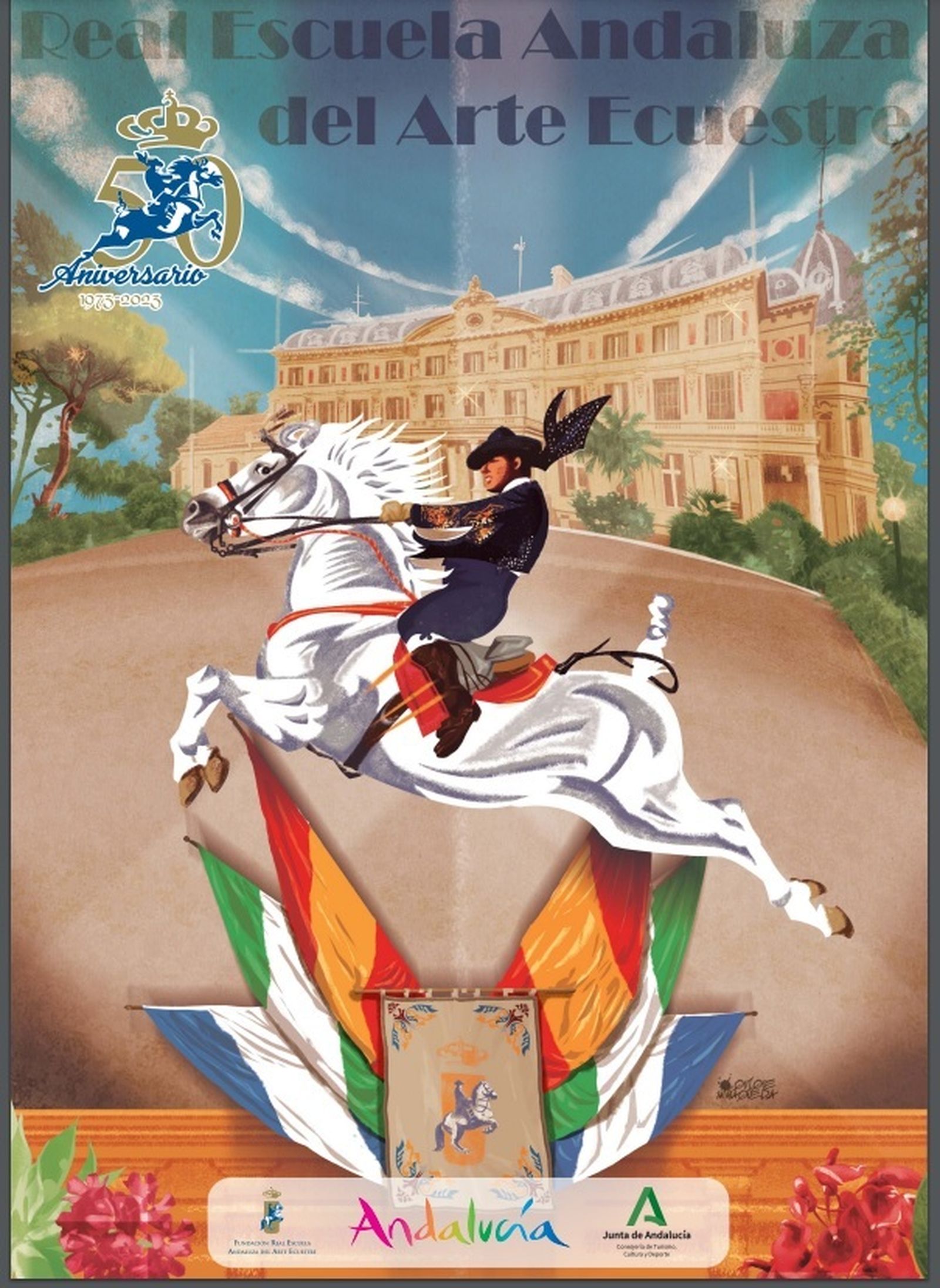 Cartel del 50 Aniversario de la Real Escuela del Arte Escuestre.