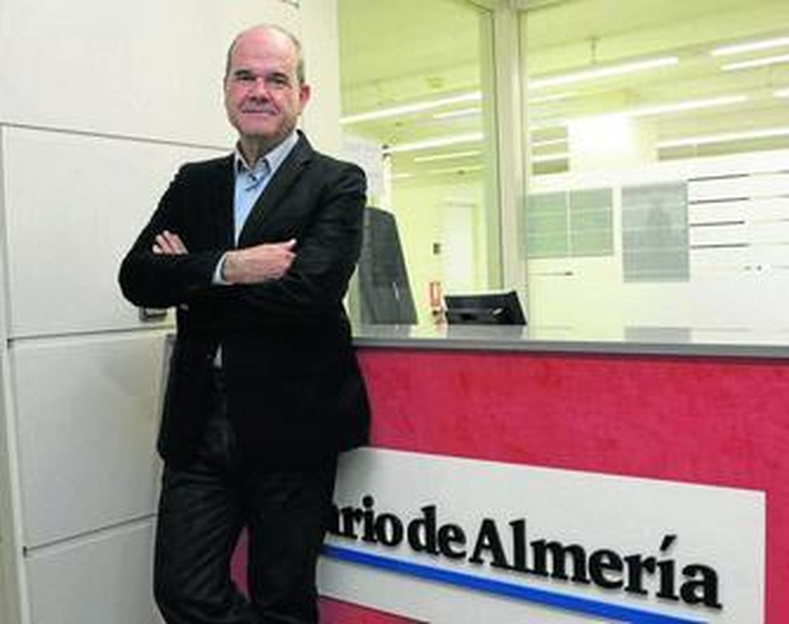 El vicepresidente del Gobierno en la redacción de 'Diario de Almería'.