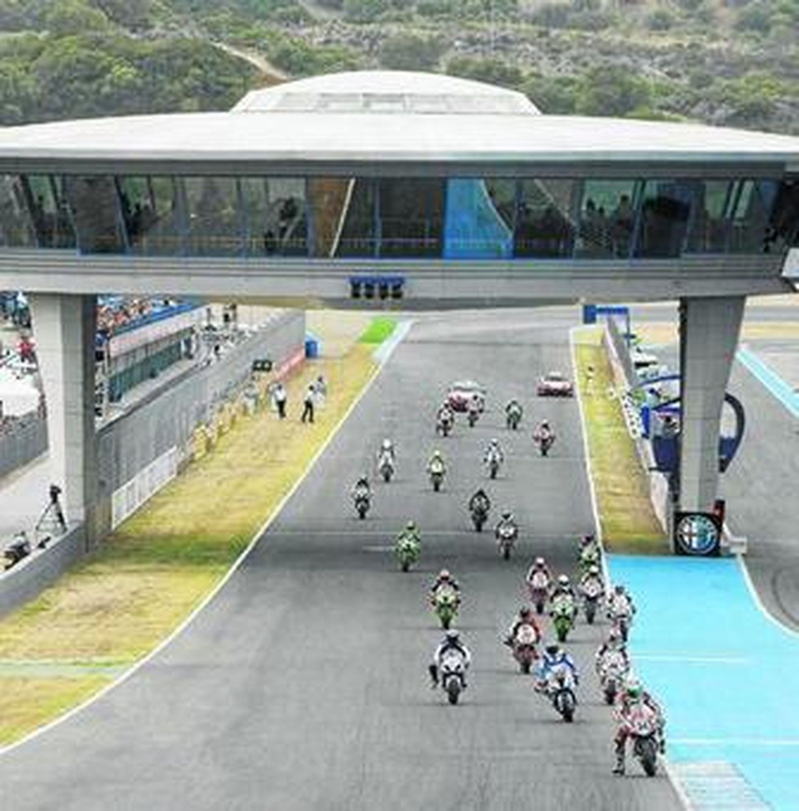 Imagen de la recta principal del trazado jerezano durante la prueba de Superbikes celebrada en septiembre.