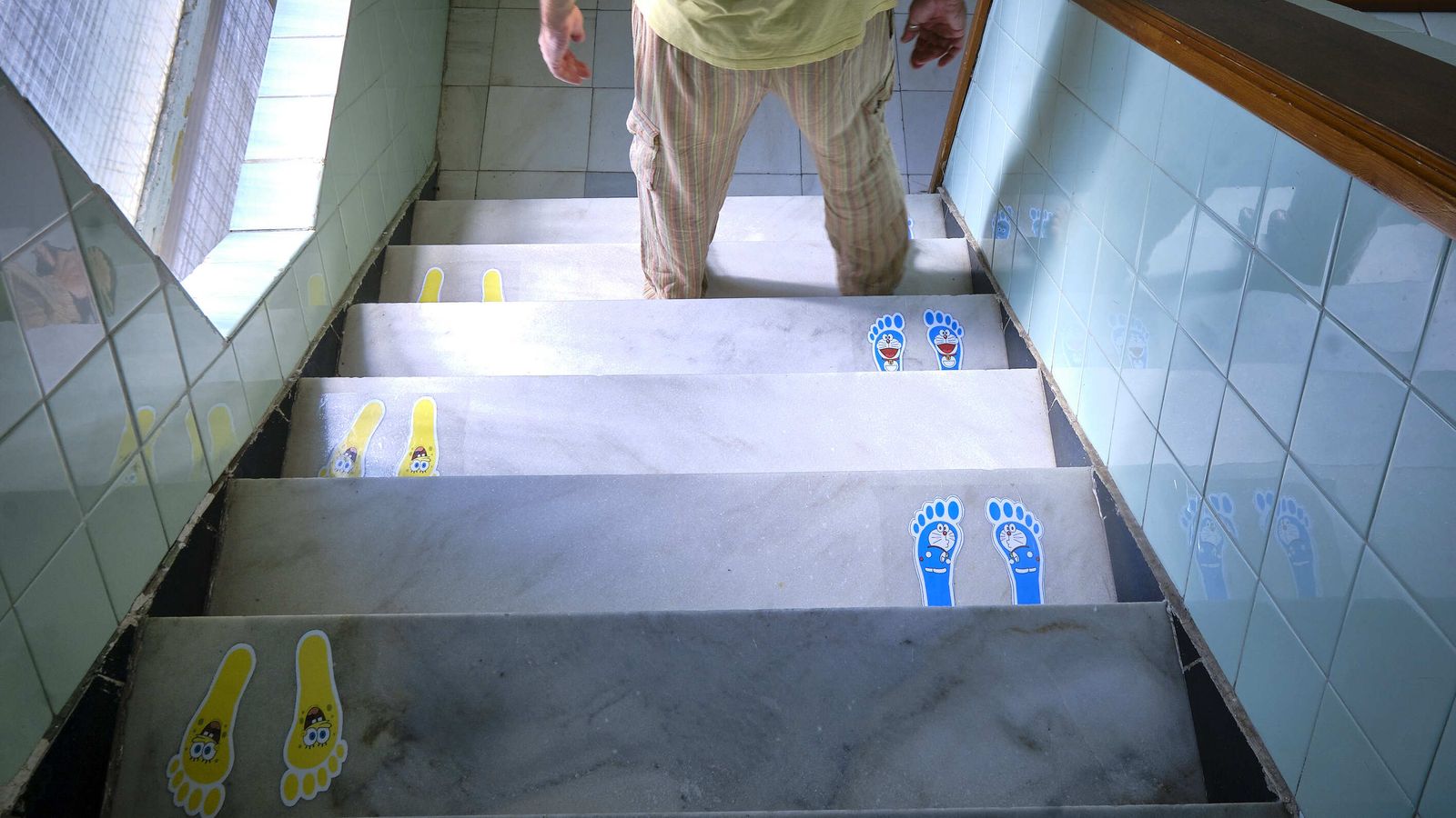 Escalera de un centro educativo de la provincia.