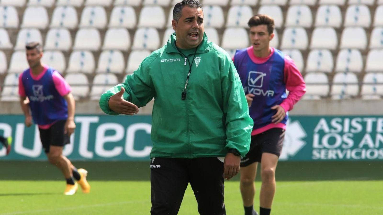 Germán Crespo, durante un entrenamiento de esta temporada con el Córdoba.