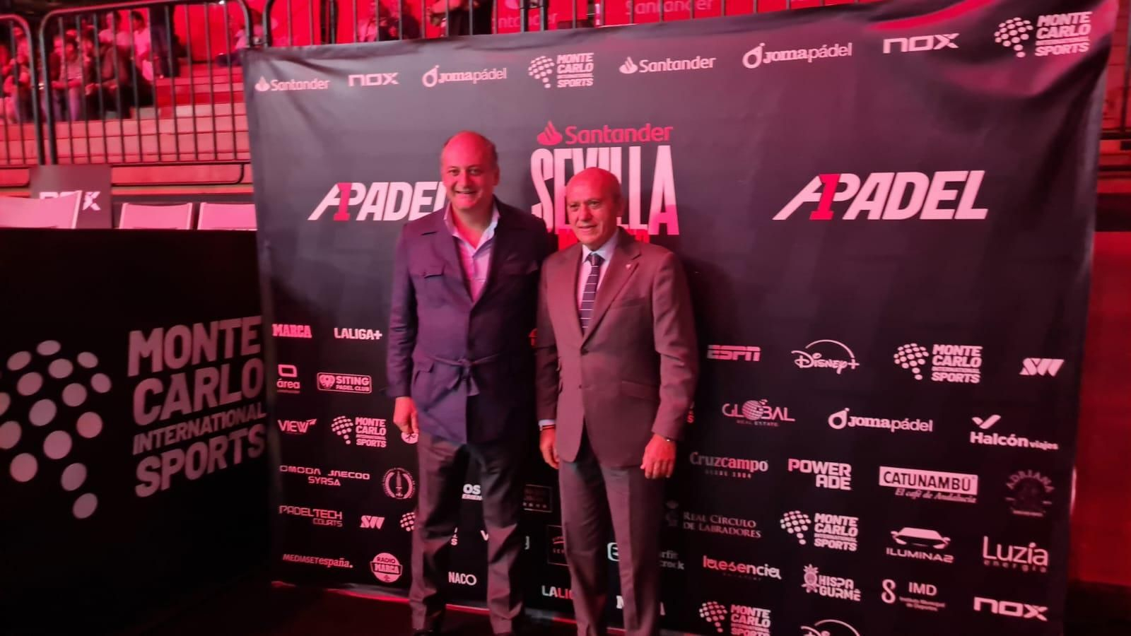 José María del Nido, con Fabrice Pastor durante el A1 Pádel que se celebra en San Pablo.