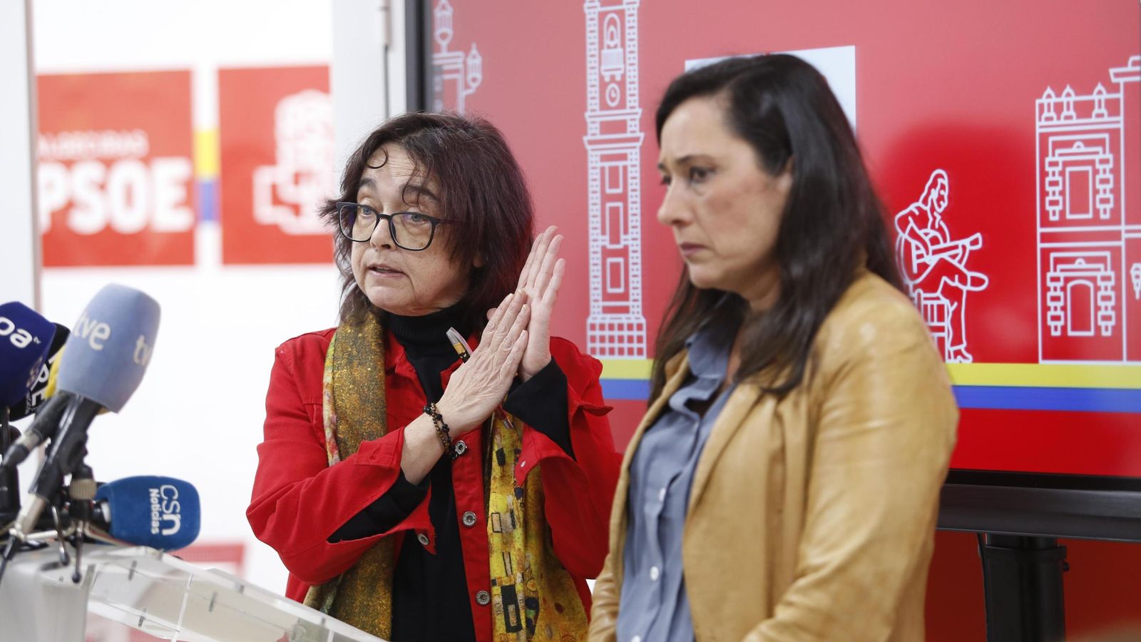 Isabel Beneroso y Rocío Arrabal, durante la rueda de prensa de este jueves.