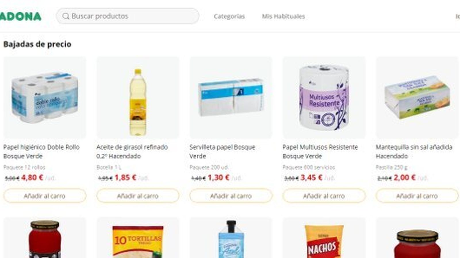 Los primeros 100 productos rebajados en Mercadona.