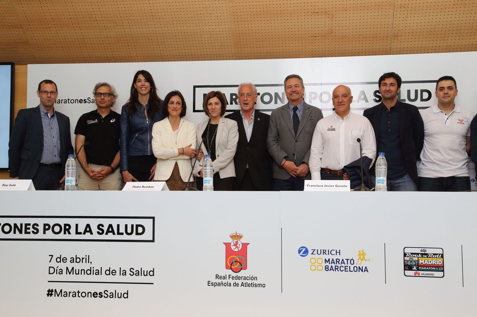 Representantes de los distintos maratones de España que acudieron ayer a la presentación de la iniciativa.
