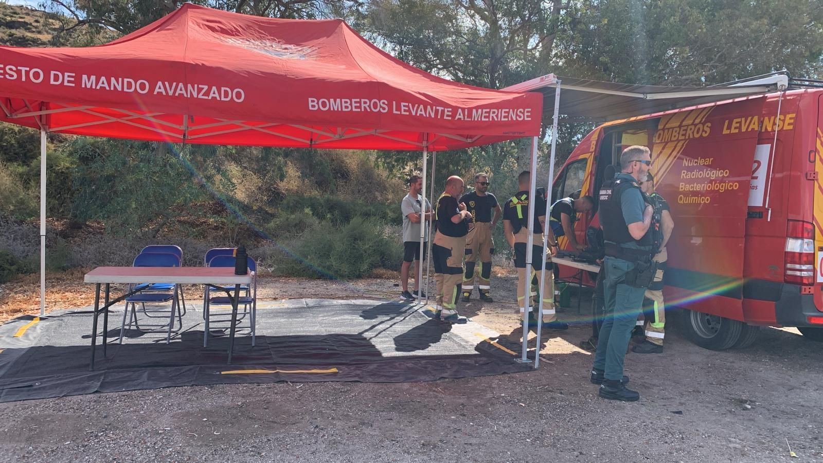 Puesto de Mando Avanzado instalado en Cuevas para localizar al desaparecido.