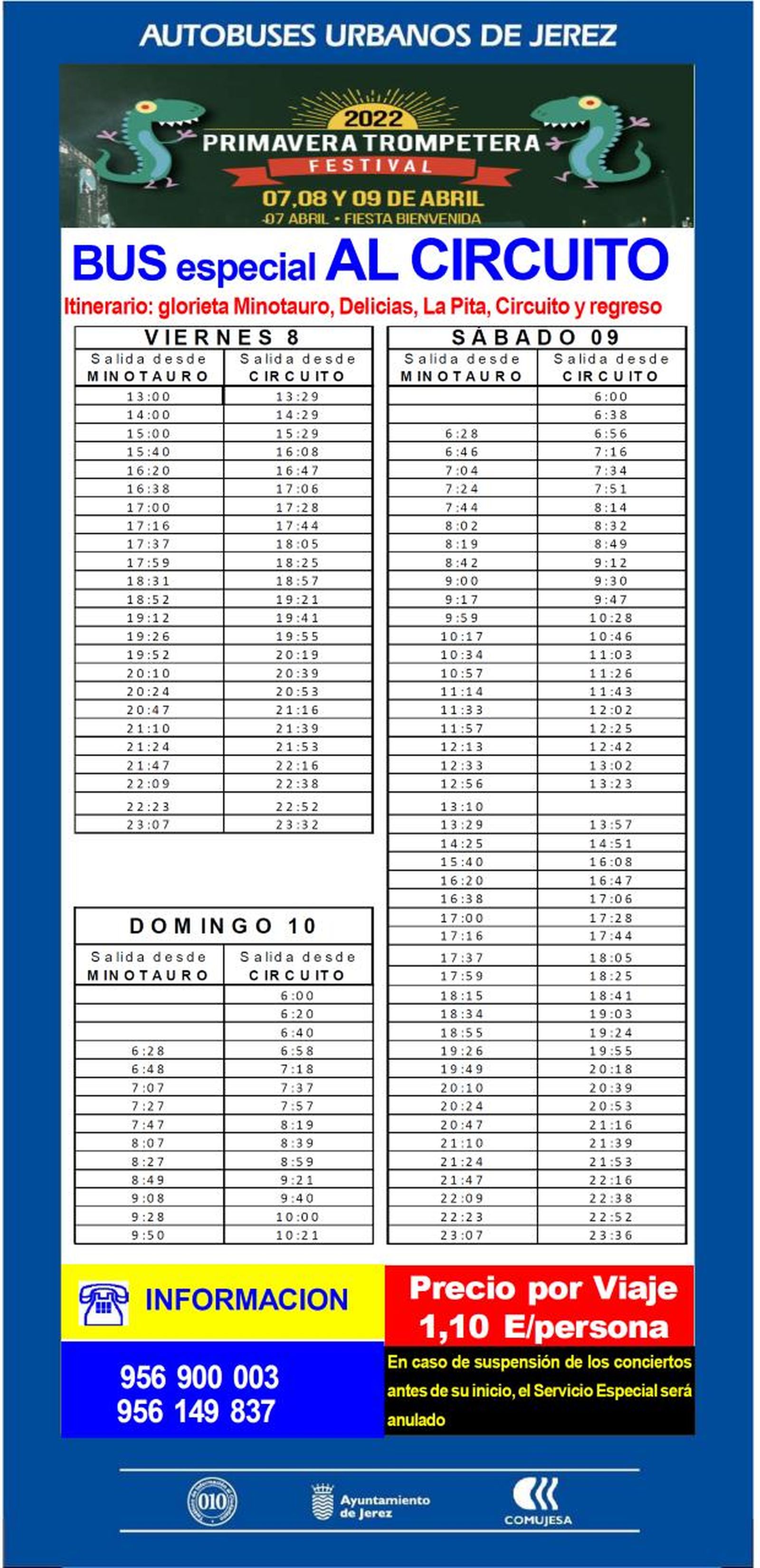 La lanzadera del Minotauro al Circuito para el Primavera Trompetera, desde el viernes.