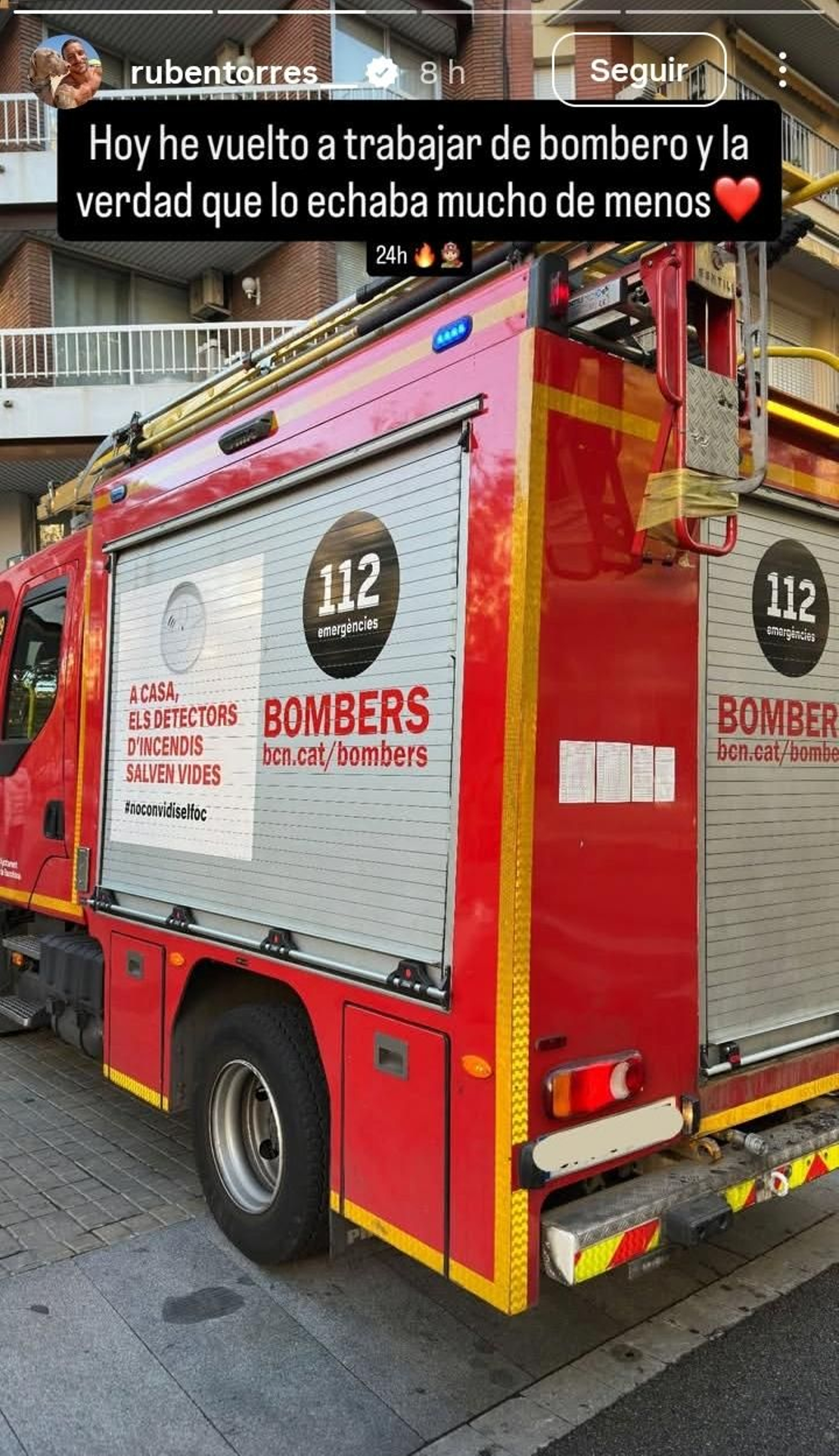 Torres se ha reincorporado a su trabajo de bombero tras proclamarse ganador de 'Supervivientes All Stars'.