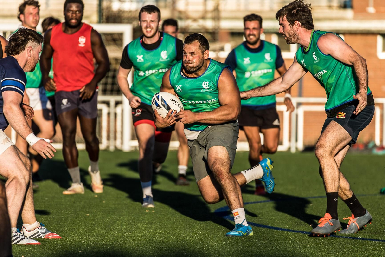 Los jugadores del Ciencias Enerside durante la primera sesión de entrenamientos tras las vacaciones de verano.
