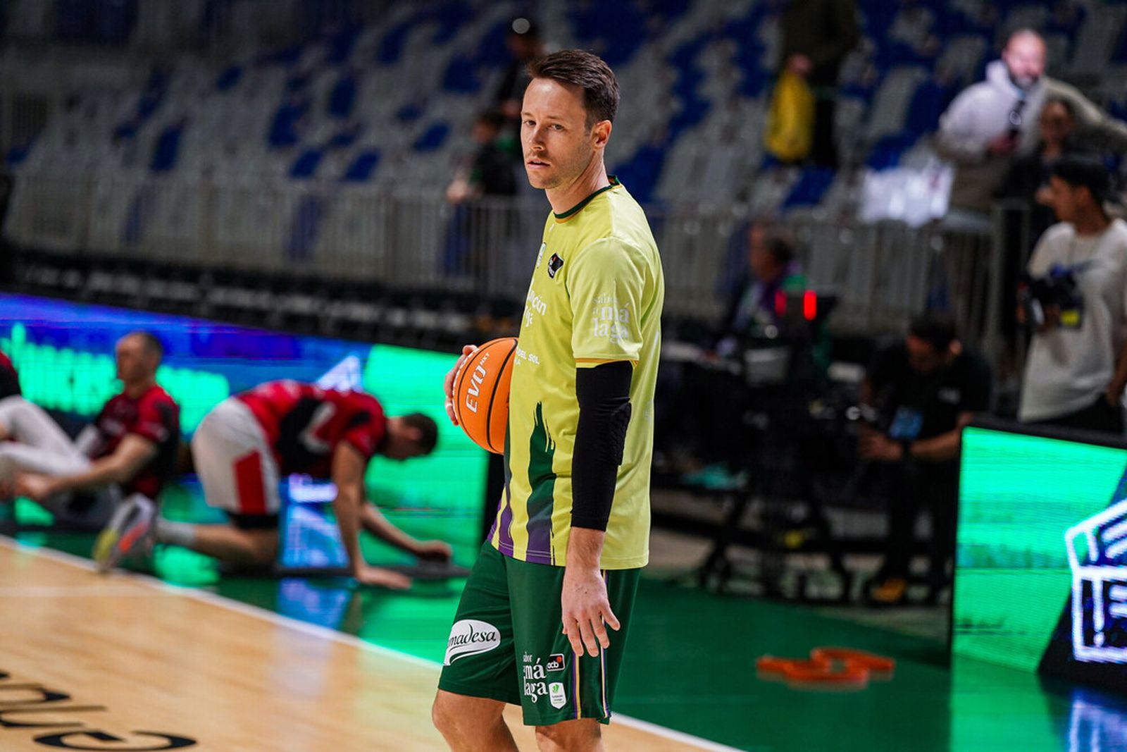 Kalinoski, en el calentamiento.